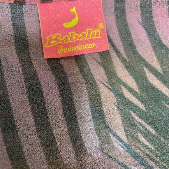 Babalú Swimwear Cover-Up Sheer Palm Print Beach Pool Resort - Picture 3 of 3